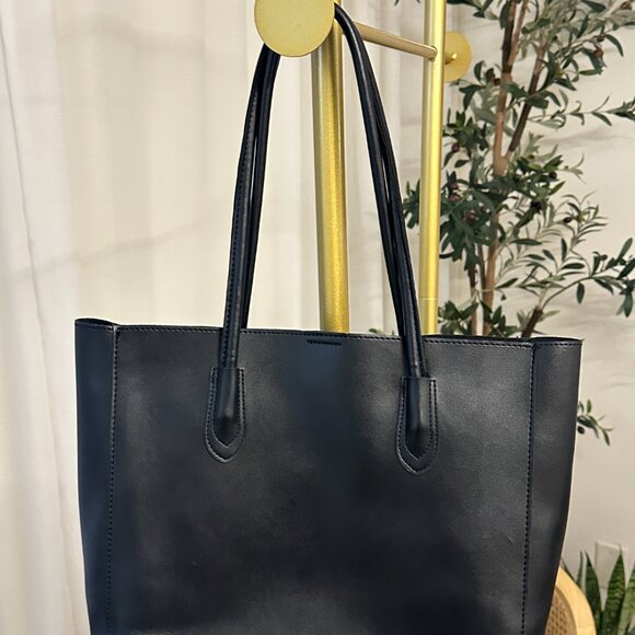 London Bag - PU Tote With Mini Insert Pouch in Black - Picture 3 of 3